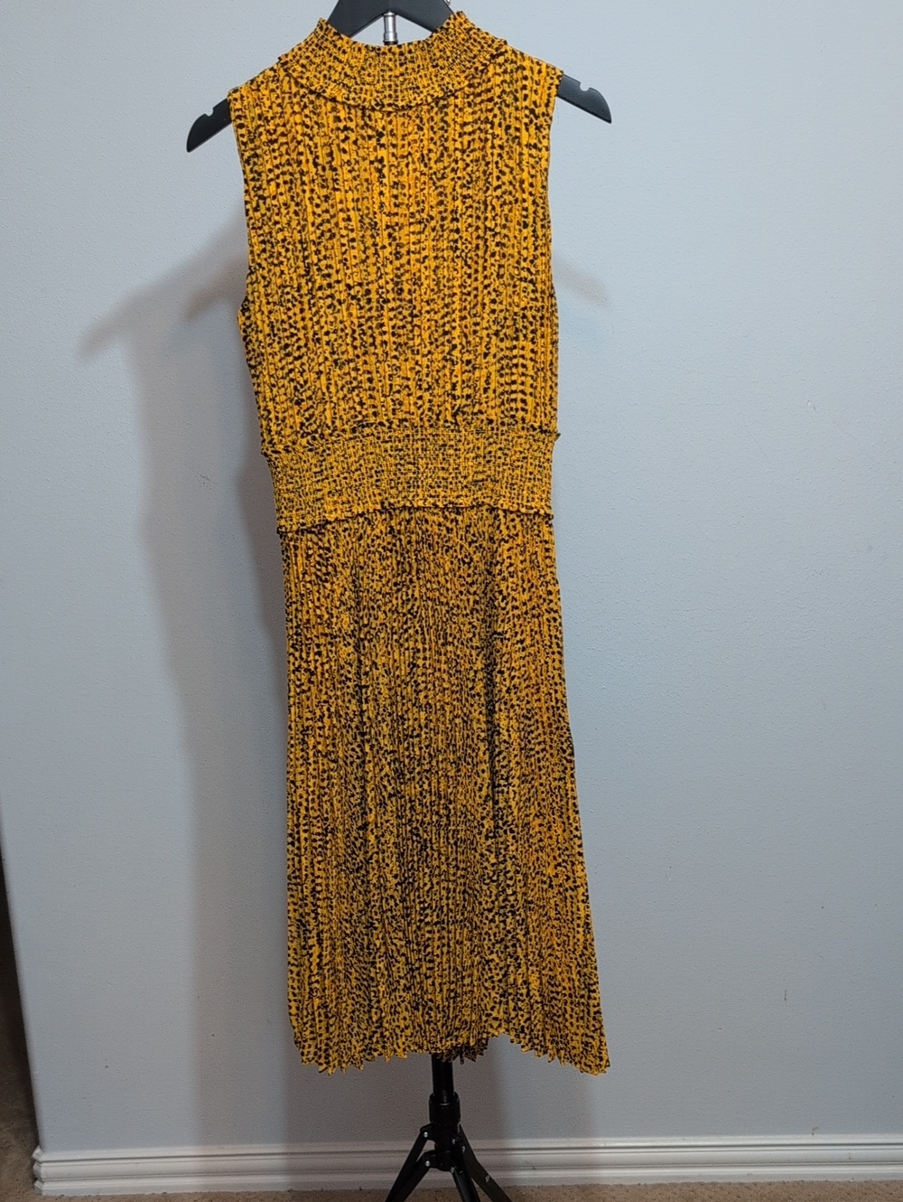 Nanette Lepore Mustard Yellow Knit Midi Dress